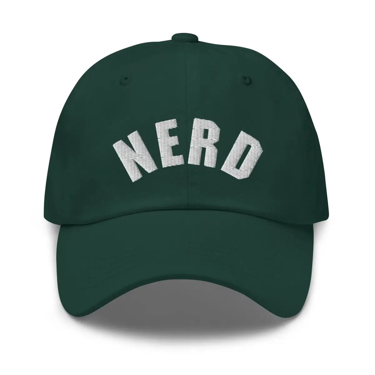 Curved Nerd Sign Embroidered Cap - Spruce