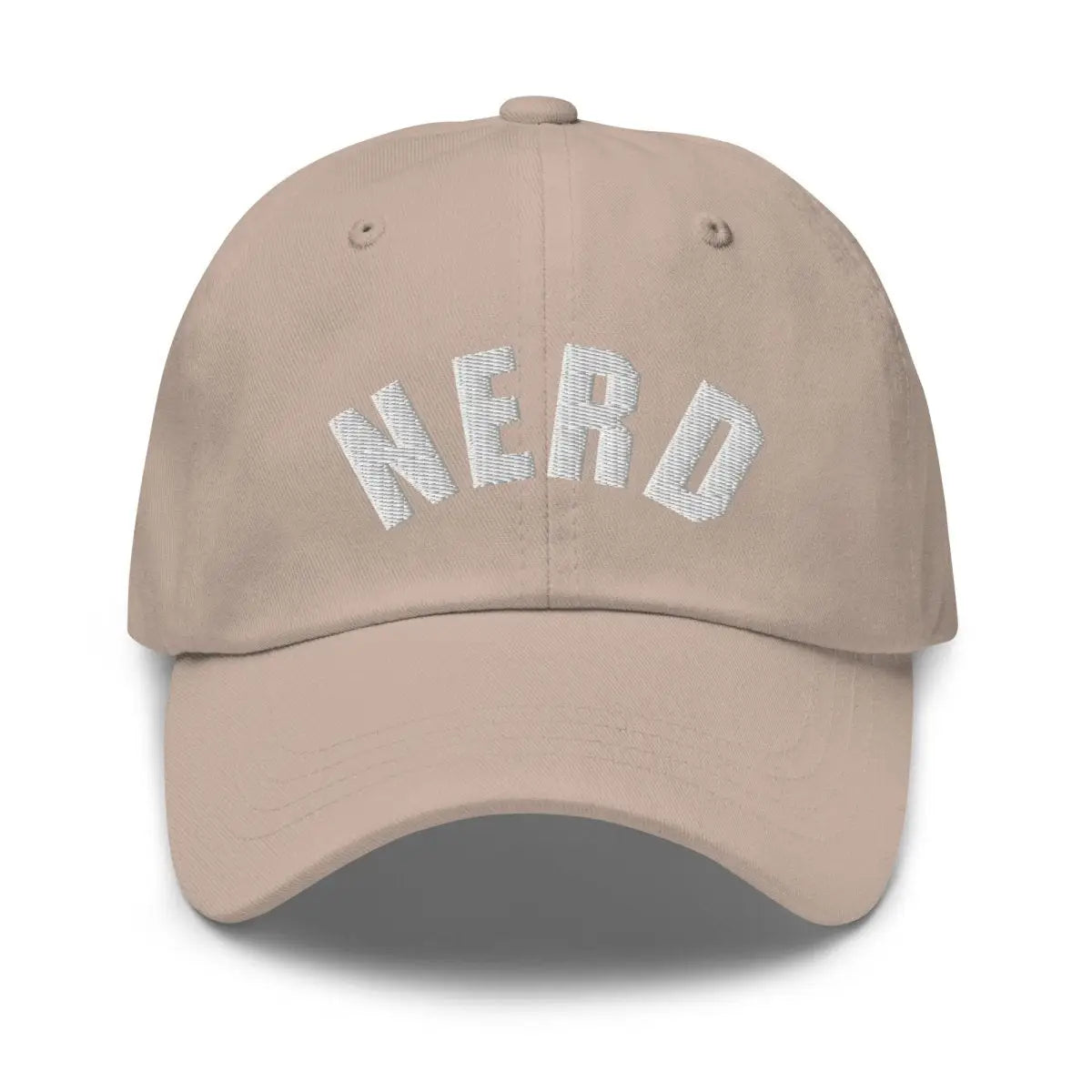 Curved Nerd Sign Embroidered Cap - Stone