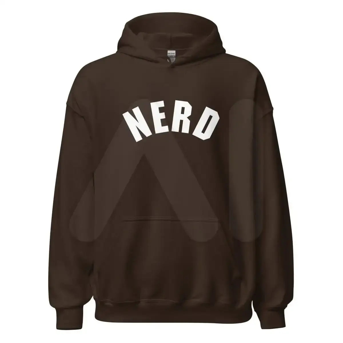 Curved Nerd Sign Hoodie (unisex) - Dark Chocolate / M