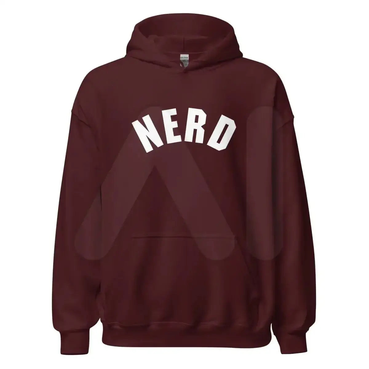 Curved Nerd Sign Hoodie (unisex) - Maroon / M