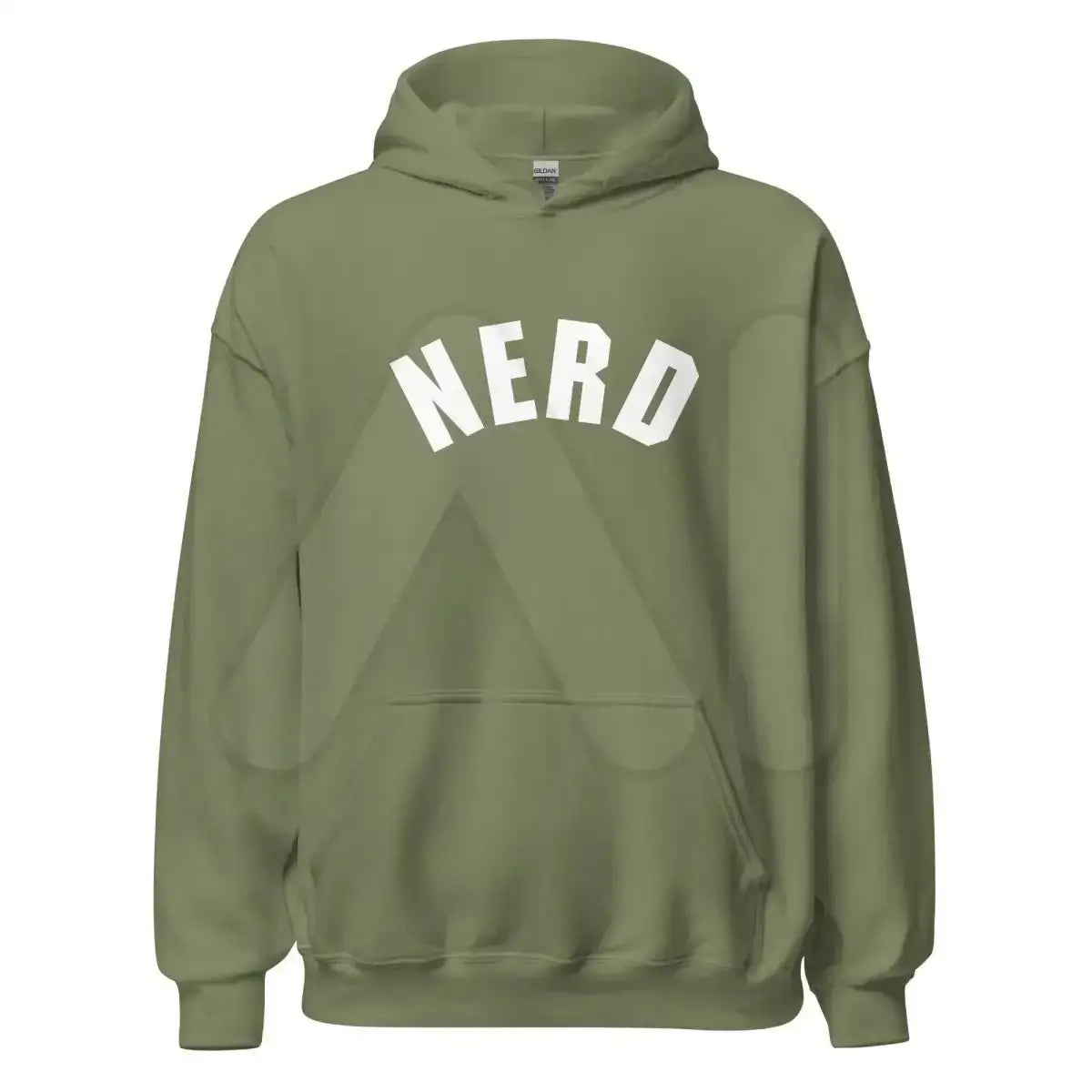 Curved Nerd Sign Hoodie (unisex) - Military Green / M