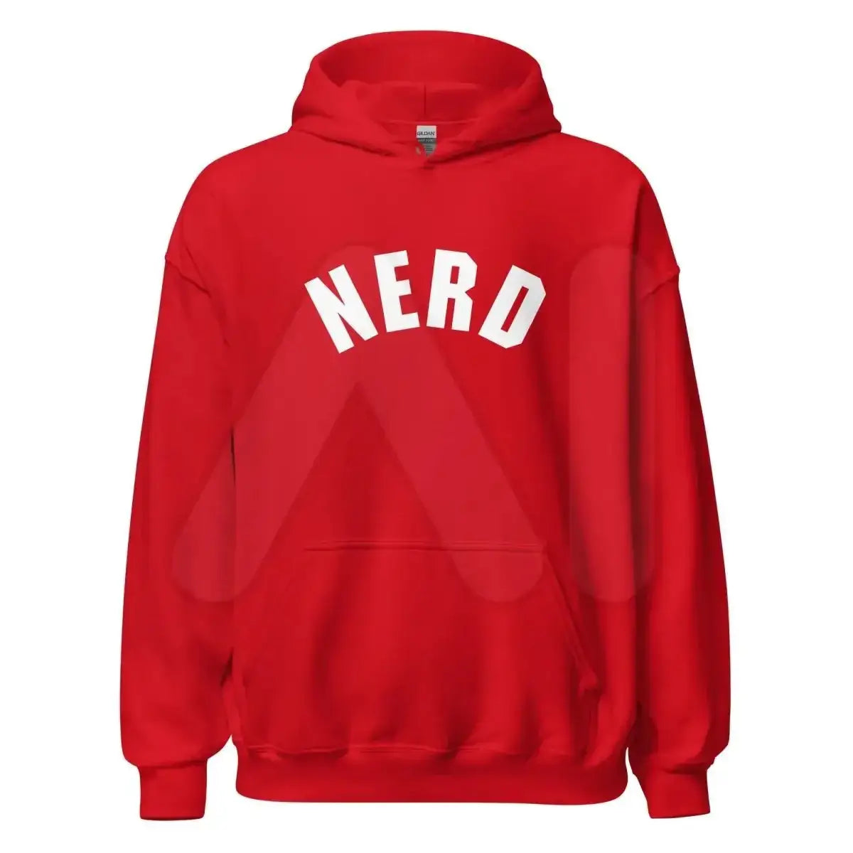 Curved Nerd Sign Hoodie (unisex) - Red / M