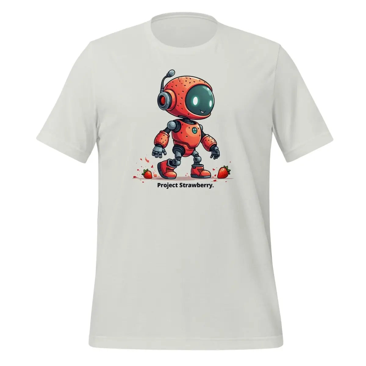 Cute Project Strawberry Robot T-Shirt (unisex) - Silver / M