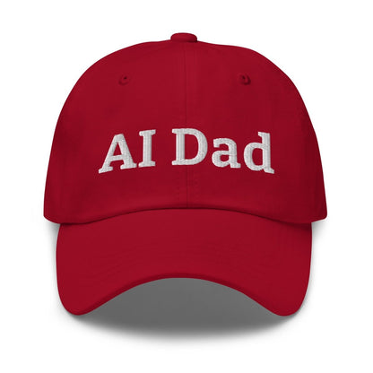 "AI Dad" Embroidered Cap - Cranberry - AI Store