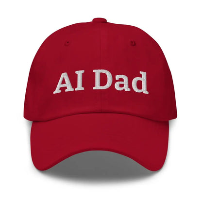 AI Dad Embroidered Cap - Cranberry