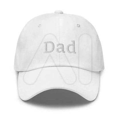 Dad Embroidered Cap - White