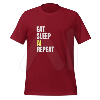 EAT SLEEP AI REPEAT T-Shirt 3 (unisex) - Cardinal / M