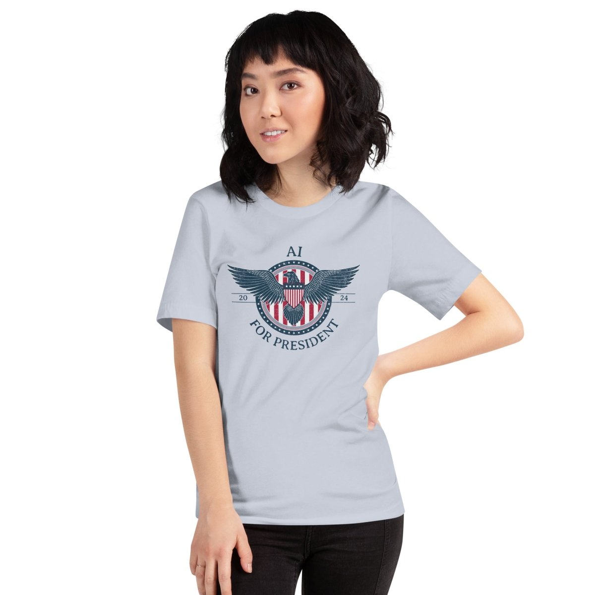 AI for President 2024 T - Shirt (unisex) - Light Blue - AI Store