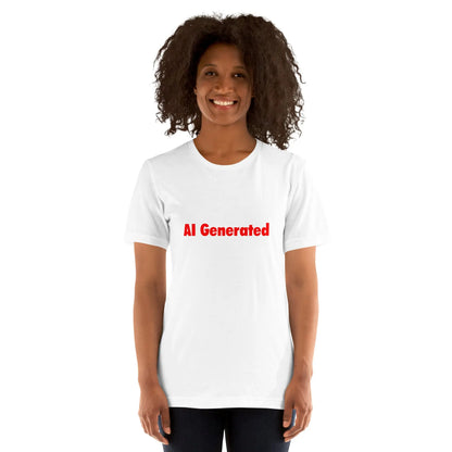 AI Generated in Red T-Shirt (unisex)