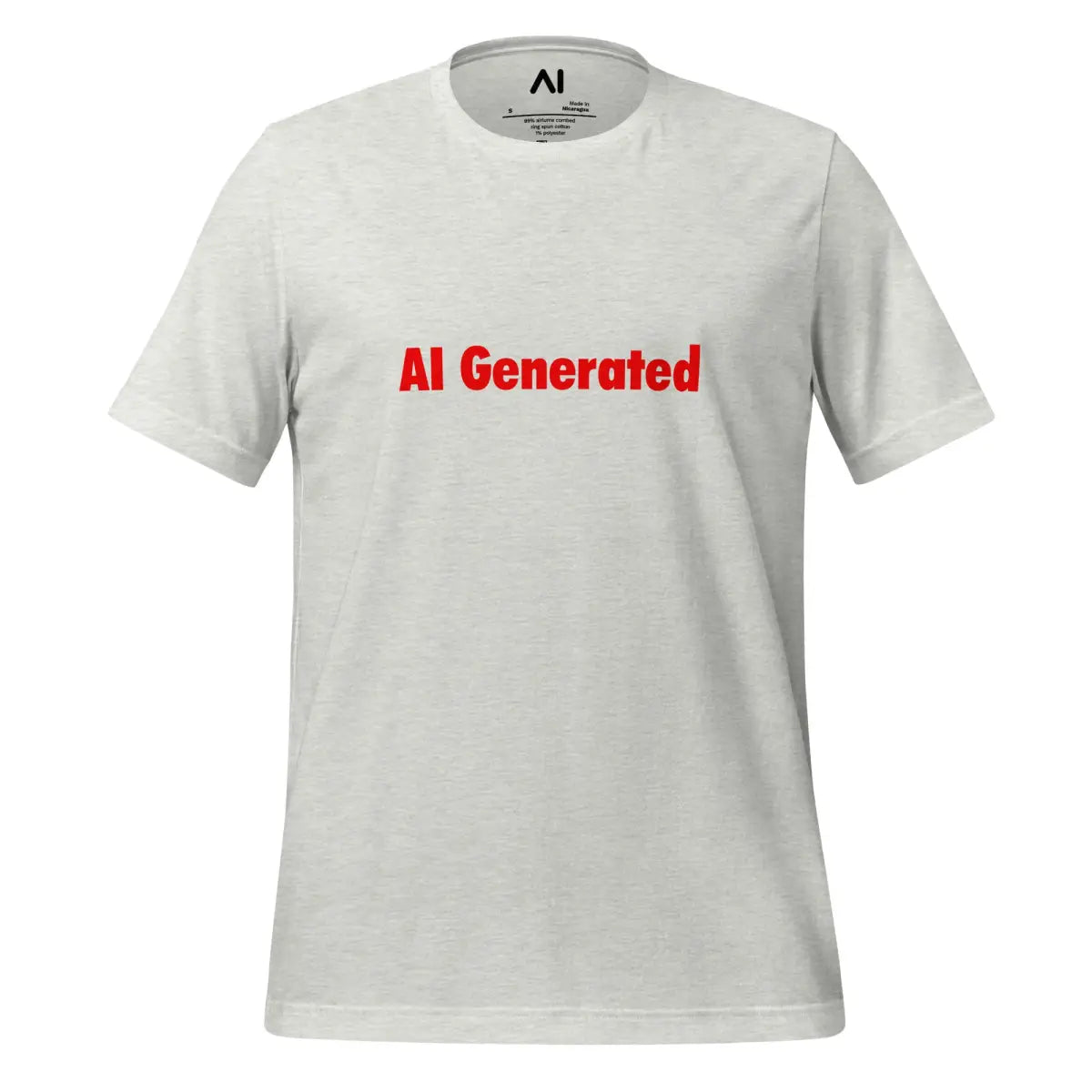 AI Generated in Red T-Shirt (unisex) - Ash / M