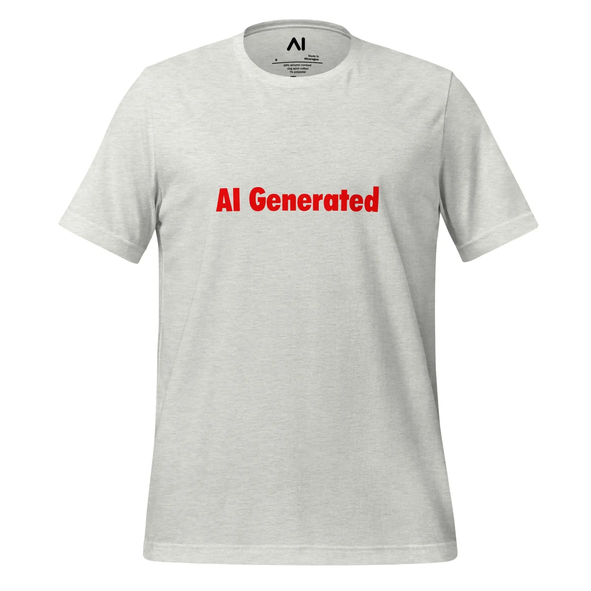 AI Generated in Red T-Shirt (unisex) - Ash / M