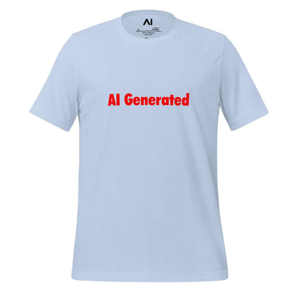 AI Generated in Red T-Shirt (unisex) - Baby Blue / M