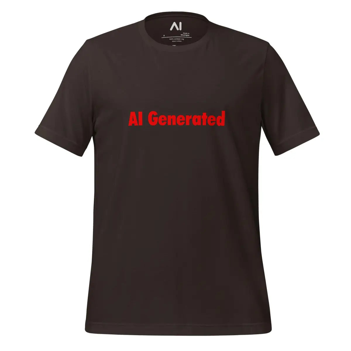 AI Generated in Red T-Shirt (unisex) - Brown / M