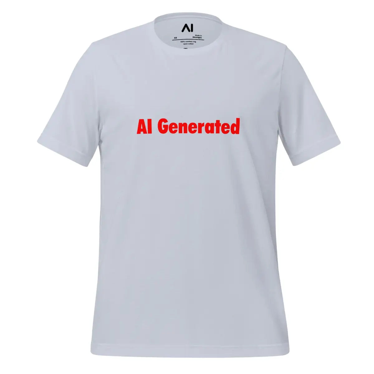 AI Generated in Red T-Shirt (unisex) - Light Blue / M