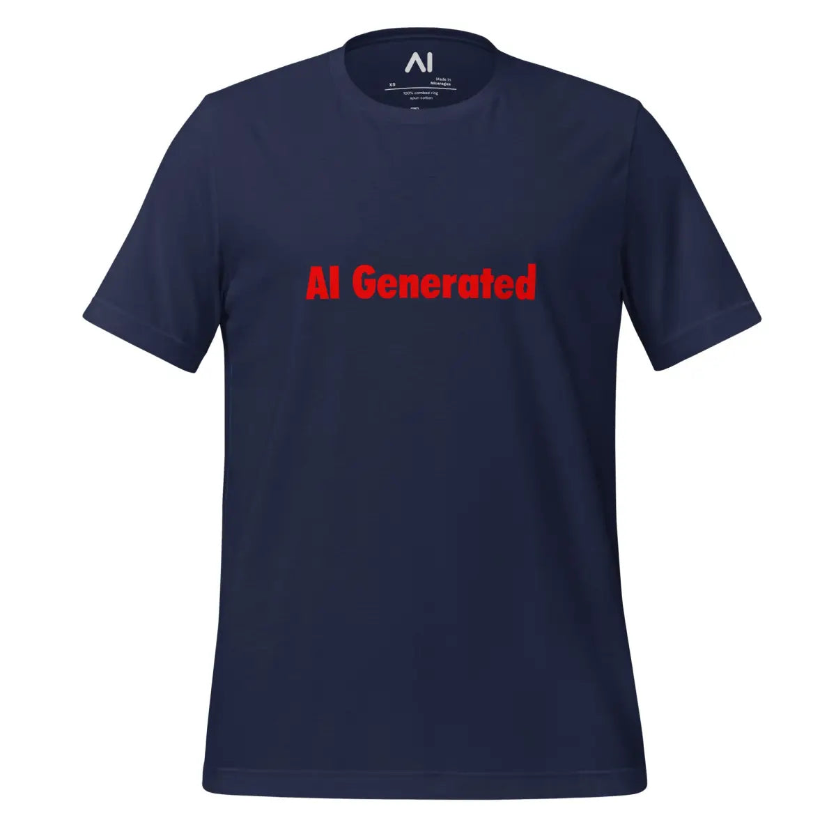 AI Generated in Red T-Shirt (unisex) - Navy / M