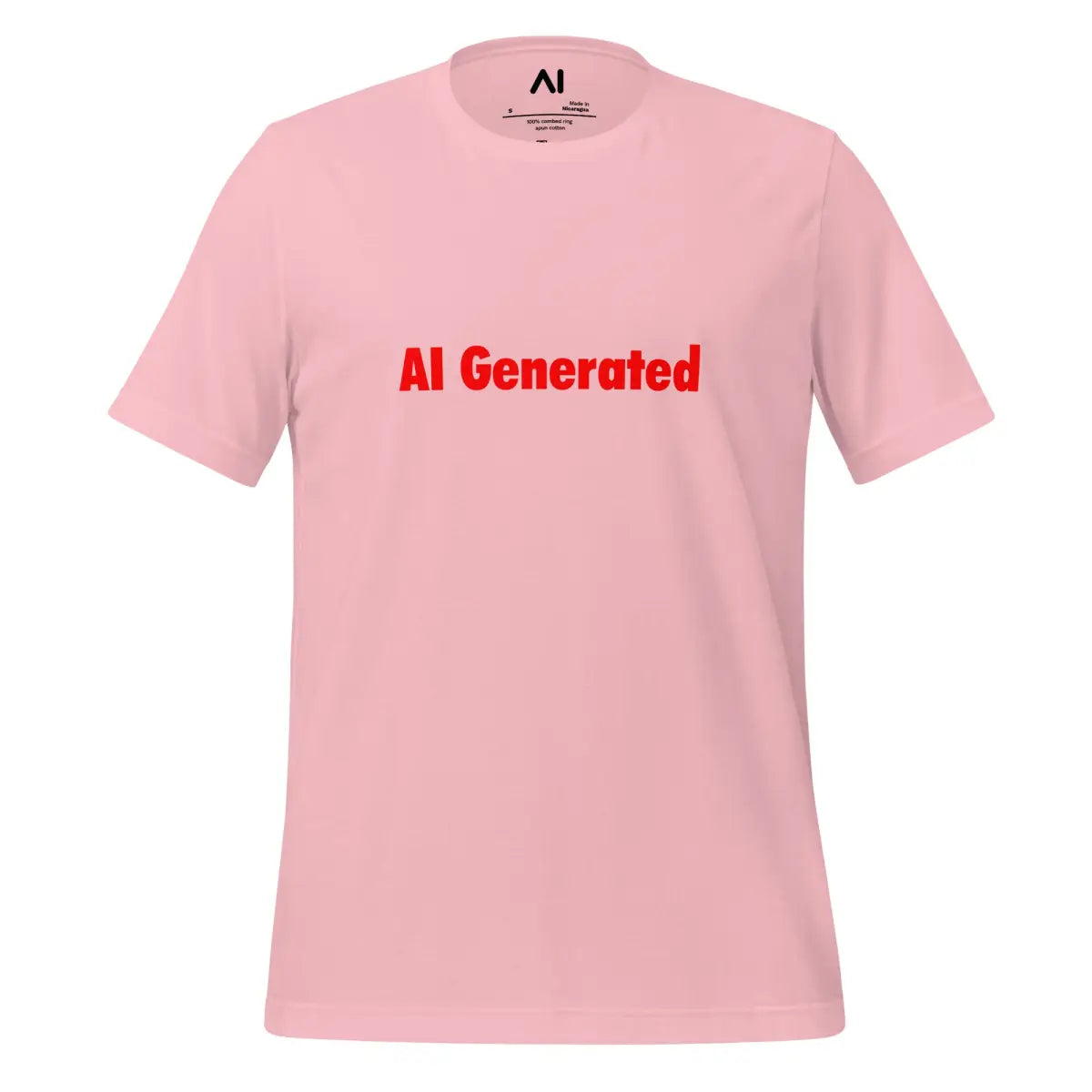 The Ai Generated in Red T-shirt (unisex) Pink / m.