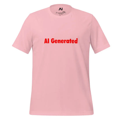 AI Generated in Red T-Shirt (unisex) - Pink / M