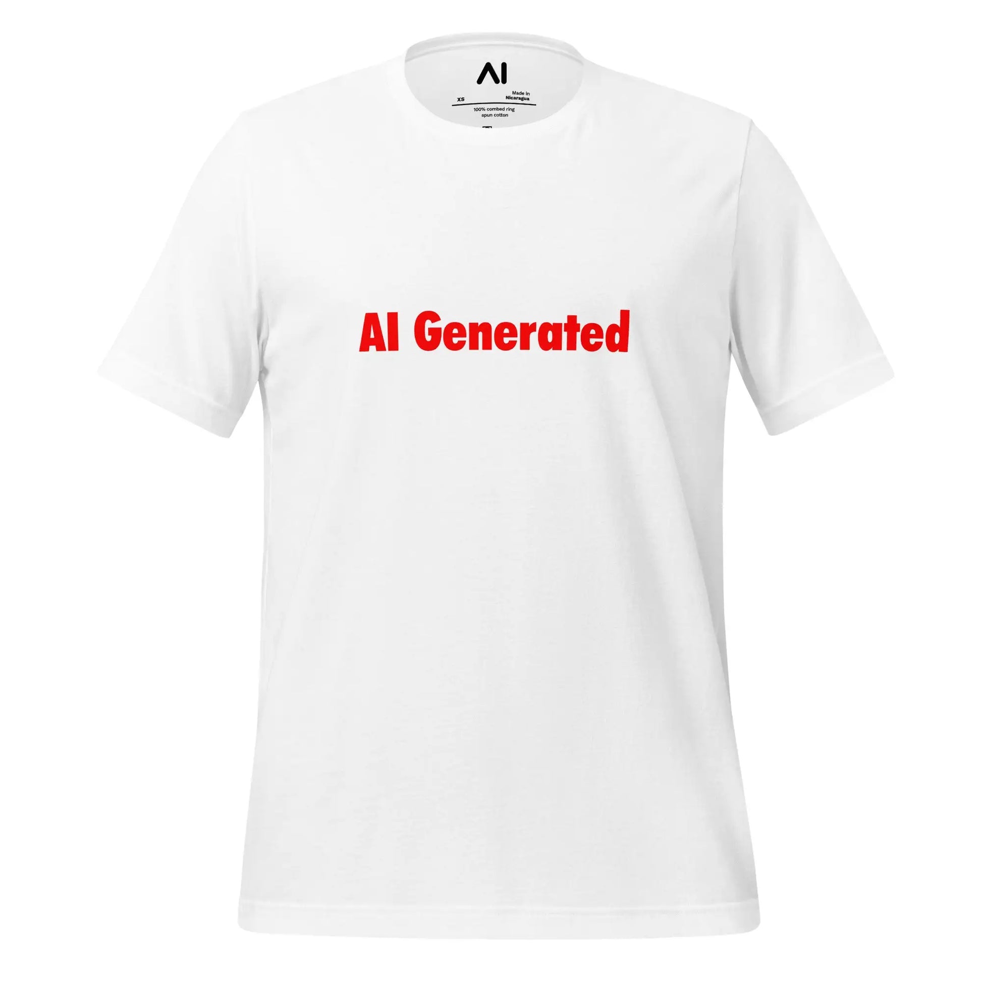 AI Generated in Red T-Shirt (unisex) - White / M