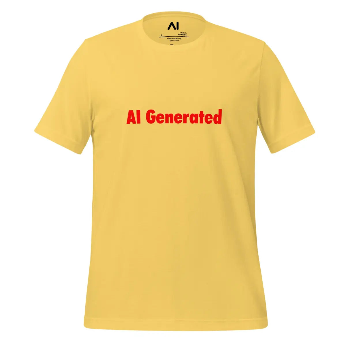 The Ai Generated in Red T-shirt (unisex) Yellow / m.