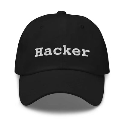 Hacker Embroidered Cap - Black