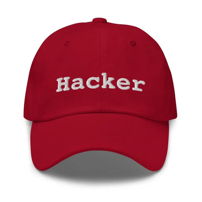 Hacker Embroidered Cap - Cranberry