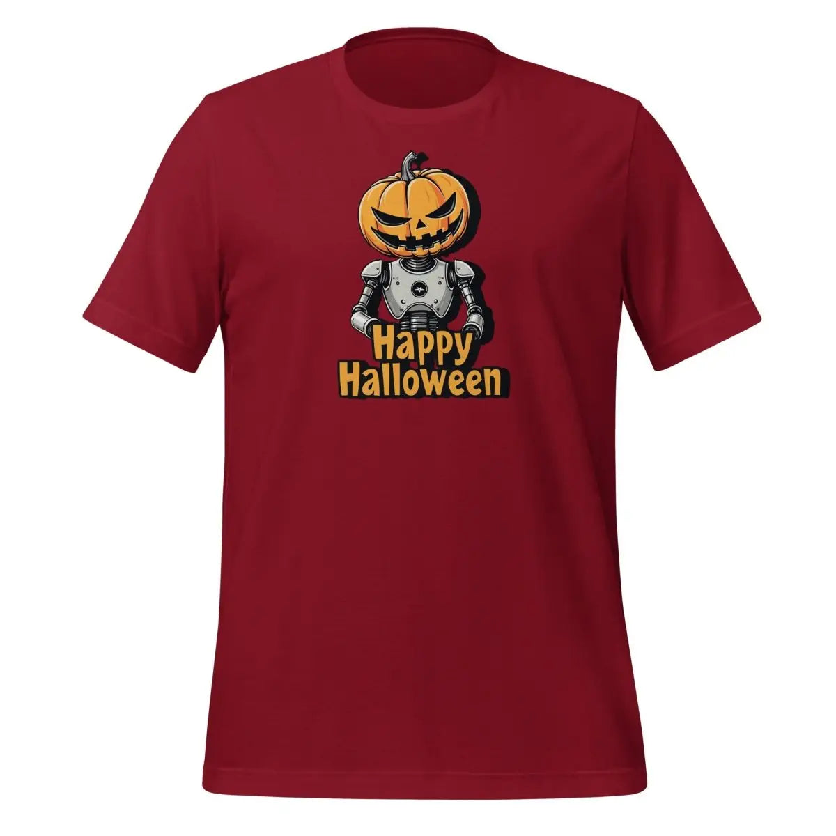 Happy Halloween Robot with Pumpkin Head T-Shirt 2 (unisex) 🎃 - Cardinal / M