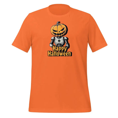 Happy Halloween Robot with Pumpkin Head T-Shirt 2 (unisex) 🎃 - Orange / M