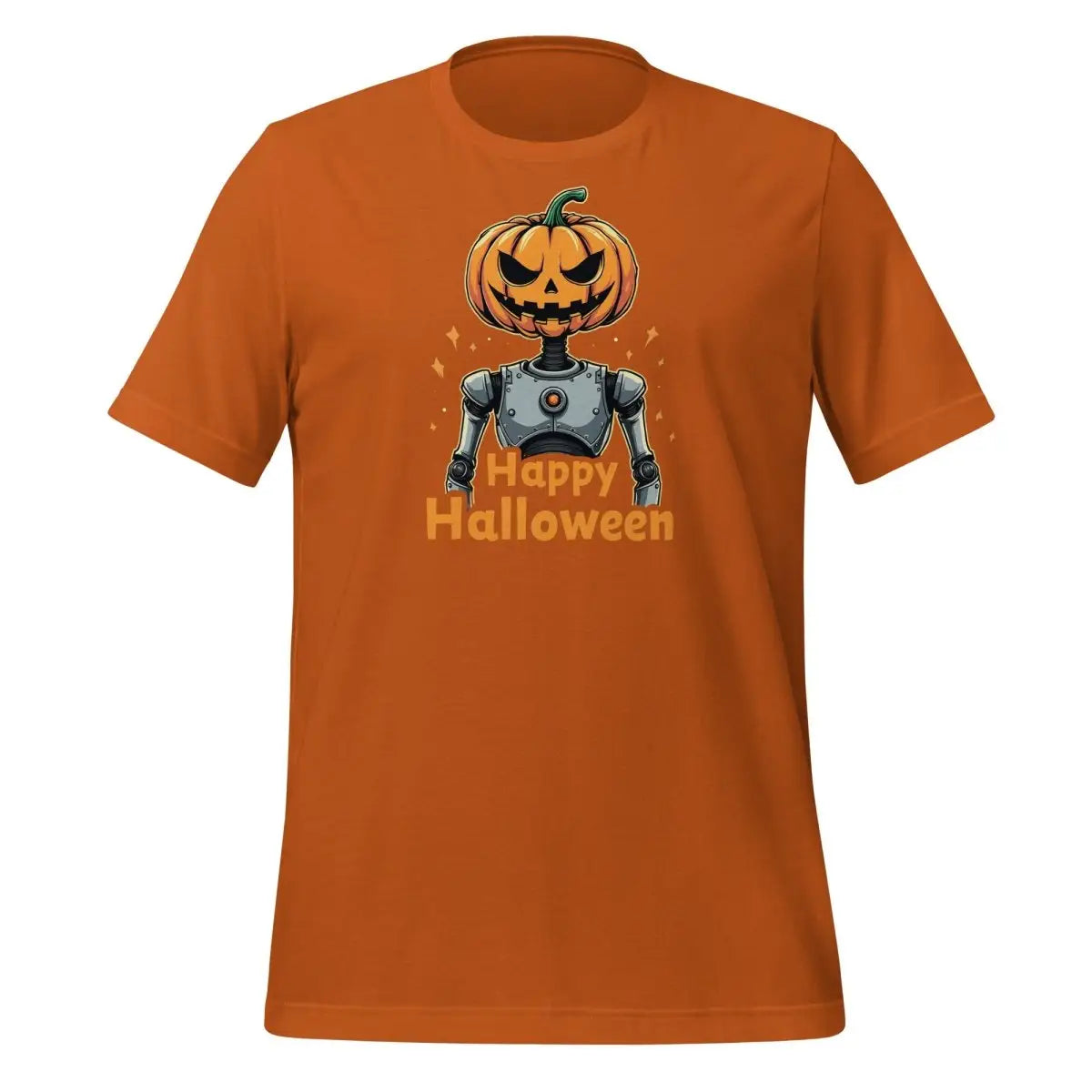 Happy Halloween Robot with Pumpkin Head T-Shirt 3 (unisex) 🎃 - Autumn / M