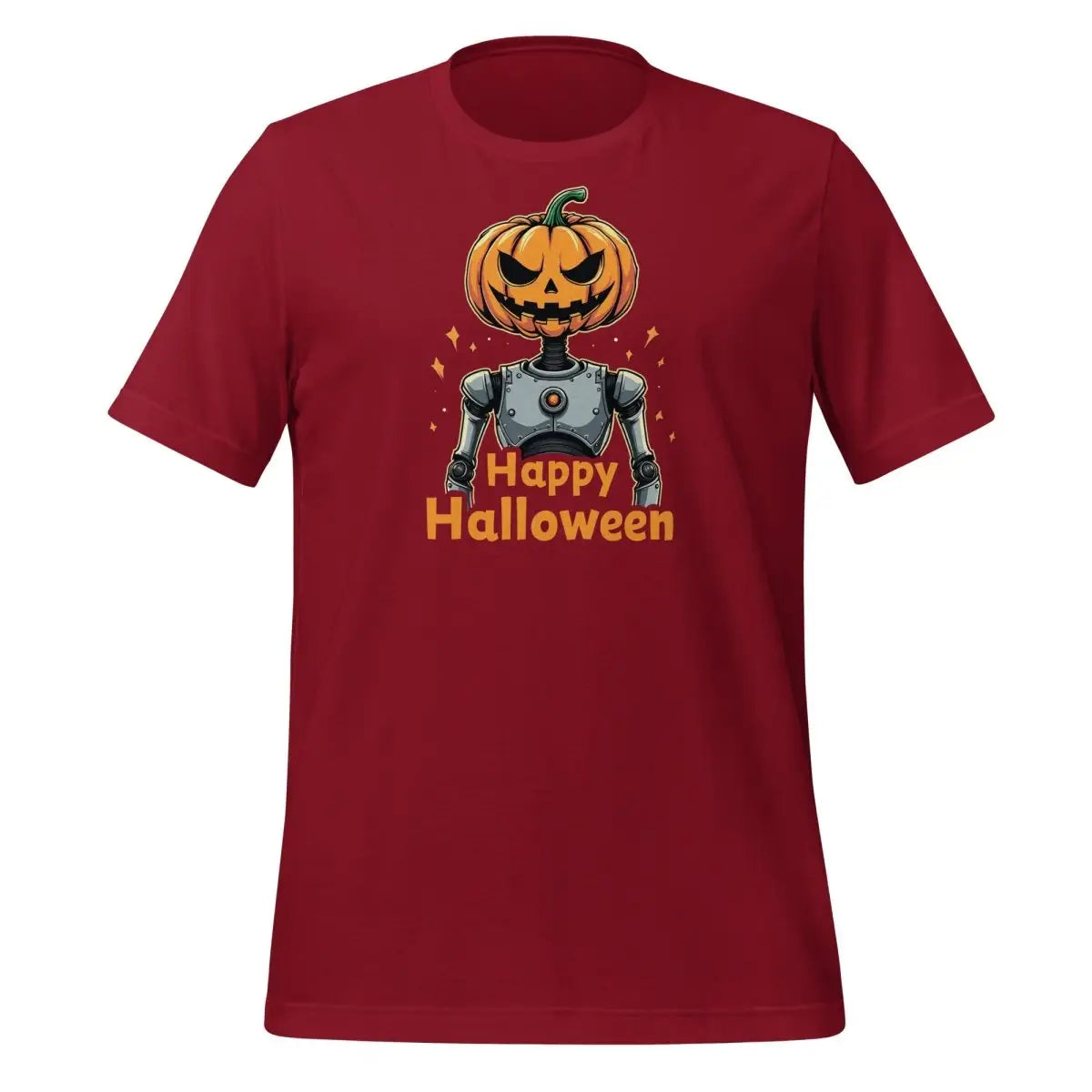 Happy Halloween Robot with Pumpkin Head T-Shirt 3 (unisex) 🎃 - Cardinal / M