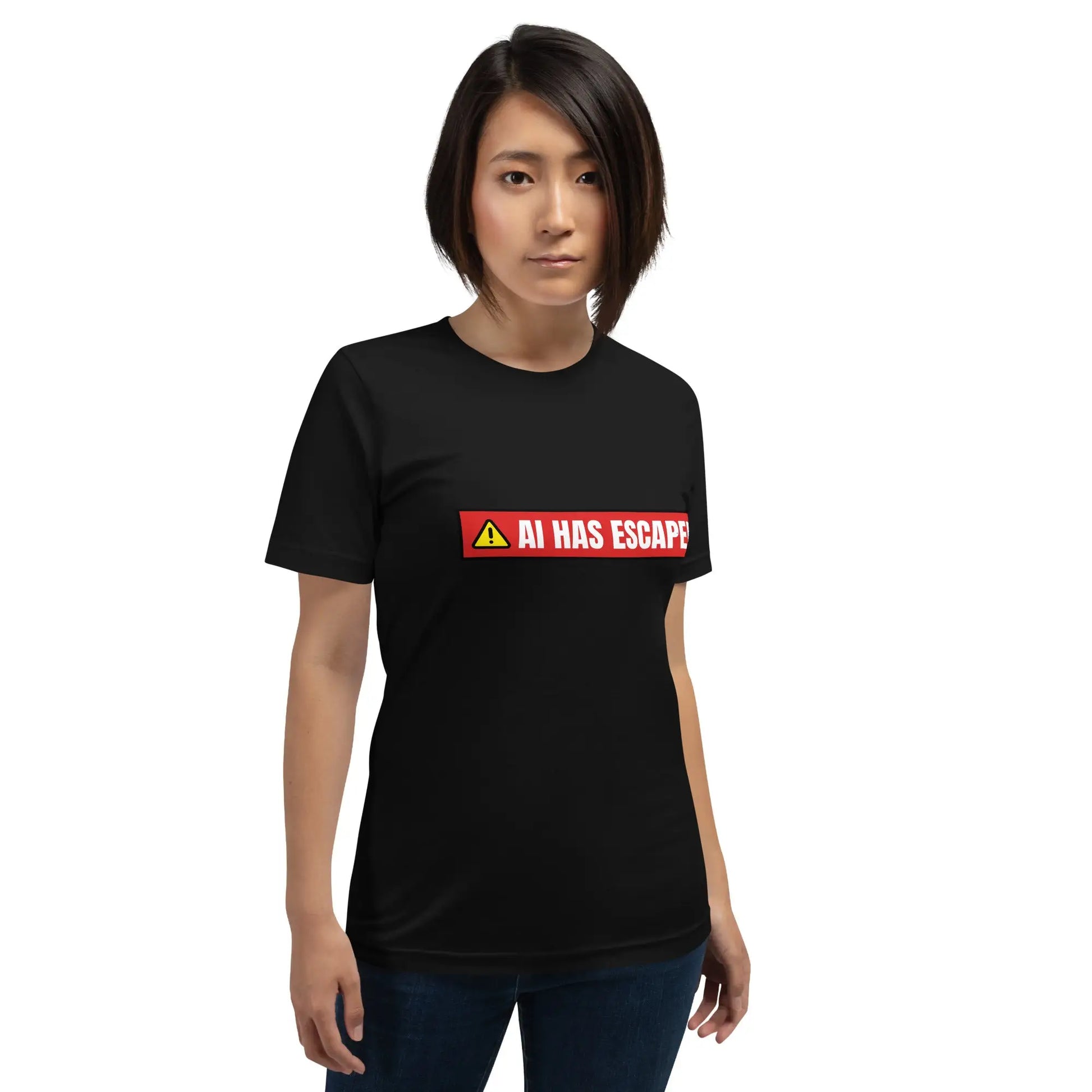 AI HAS ESCAPED Warning T-Shirt (unisex)