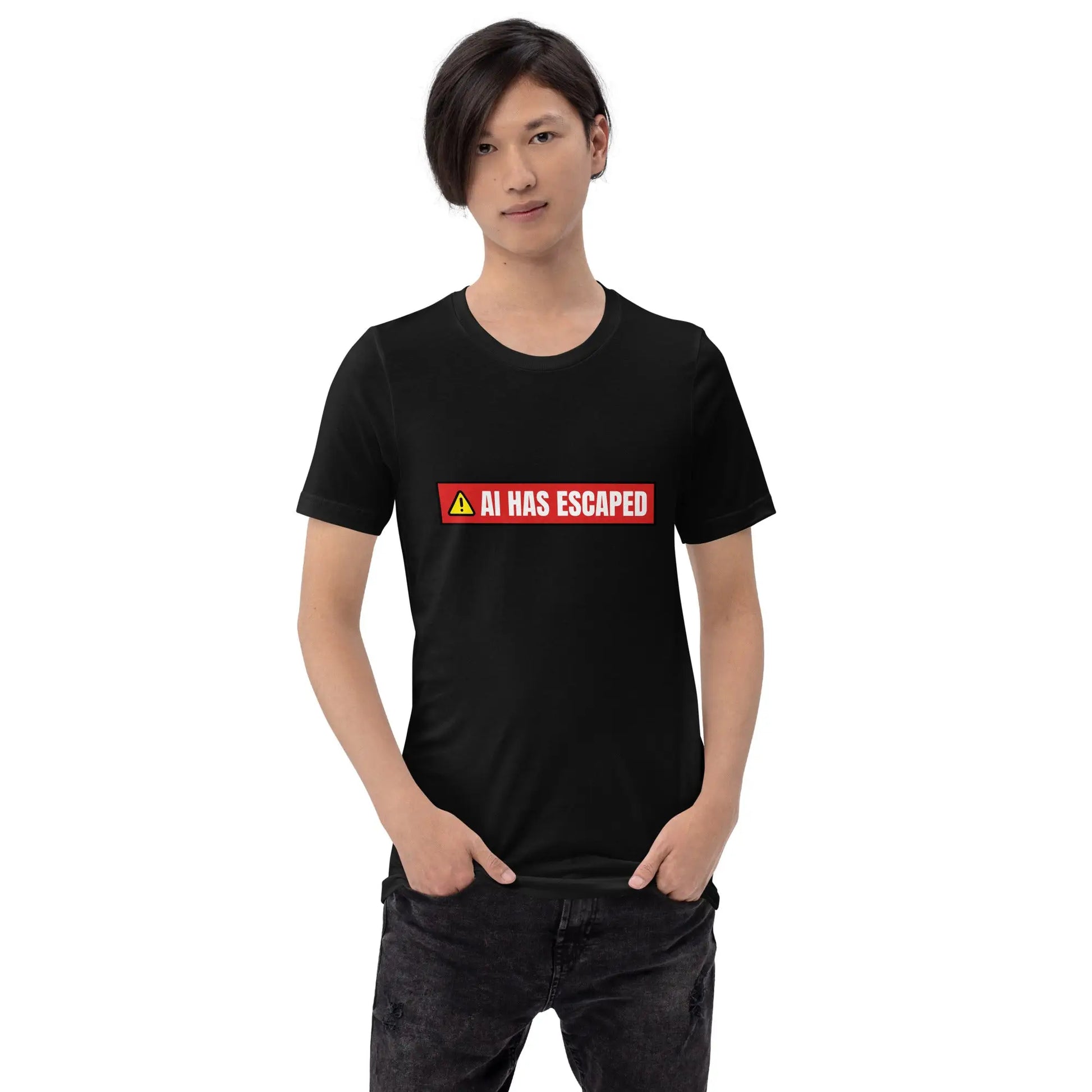 AI HAS ESCAPED Warning T-Shirt (unisex)