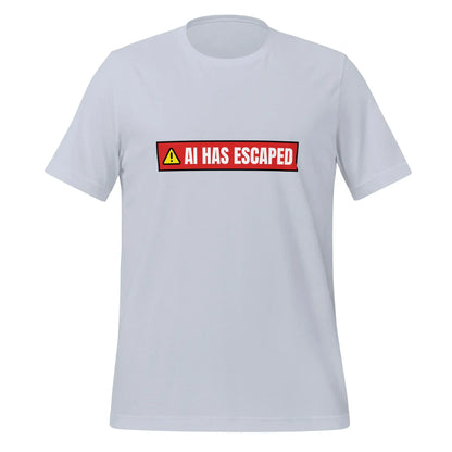 AI HAS ESCAPED Warning T-Shirt (unisex) - Light Blue / M