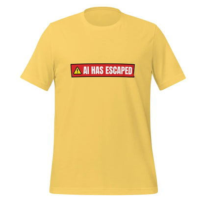 AI HAS ESCAPED Warning T-Shirt (unisex) - Yellow / M