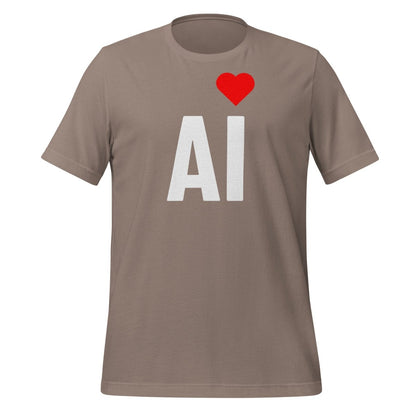 AI Heart T - Shirt (unisex) - Pebble - AI Store