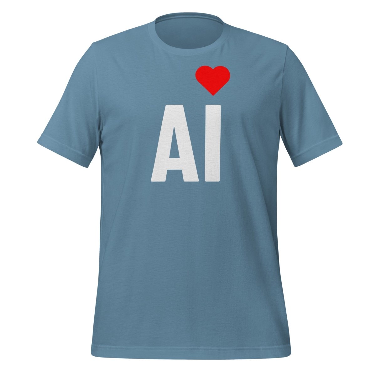 AI Heart T - Shirt (unisex) - Steel Blue - AI Store