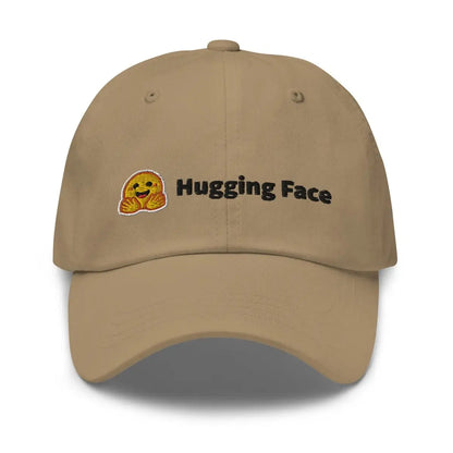 Hugging Face Black Logo Embroidered Cap - Khaki