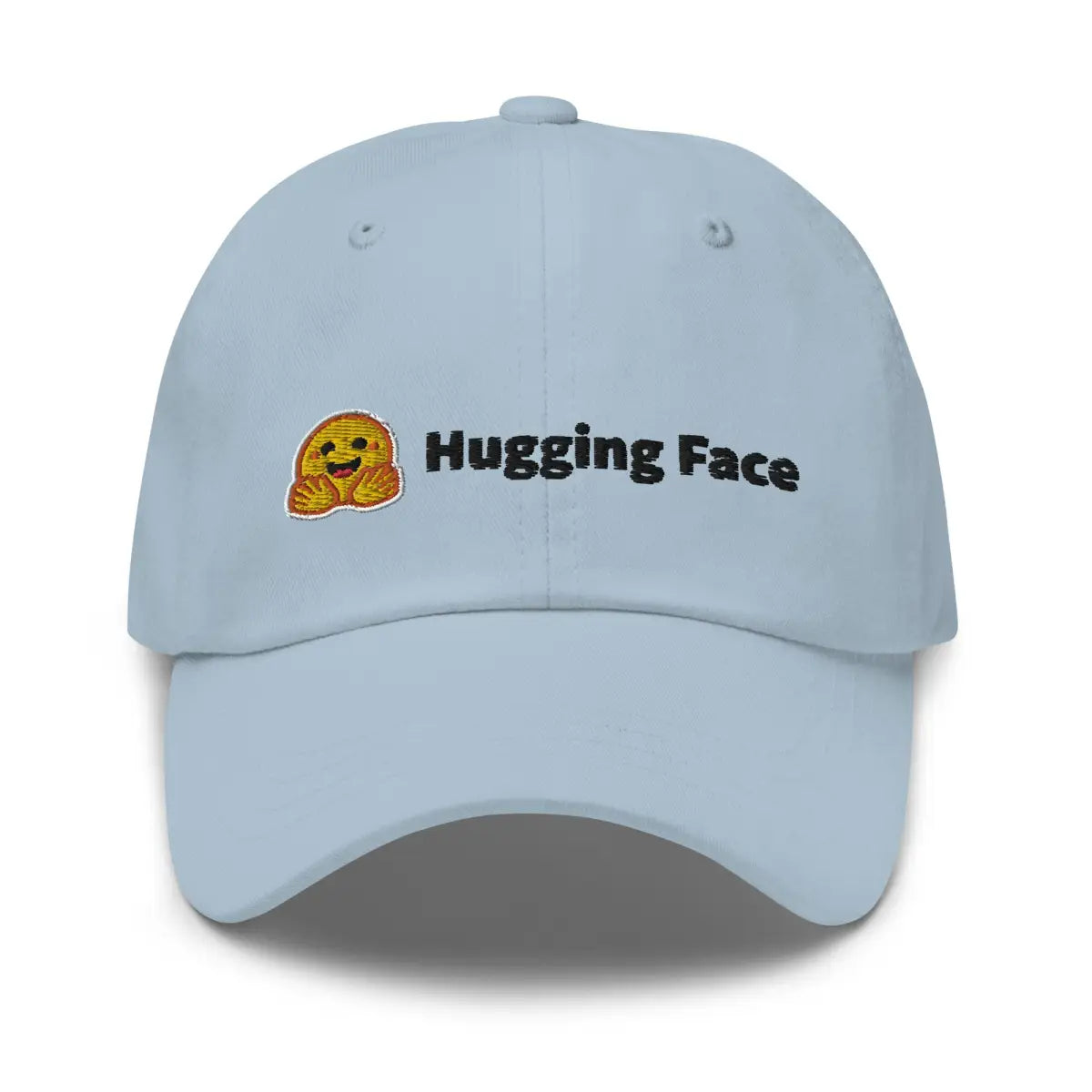 Hugging Face Black Logo Embroidered Cap - Light Blue