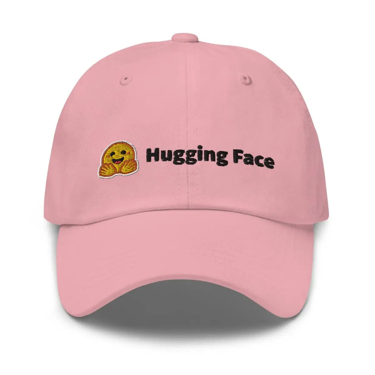 Hugging Face Black Logo Embroidered Cap - Pink