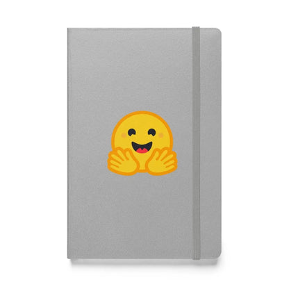 Hugging Face Icon Hardcover Bound Notebook - Silver