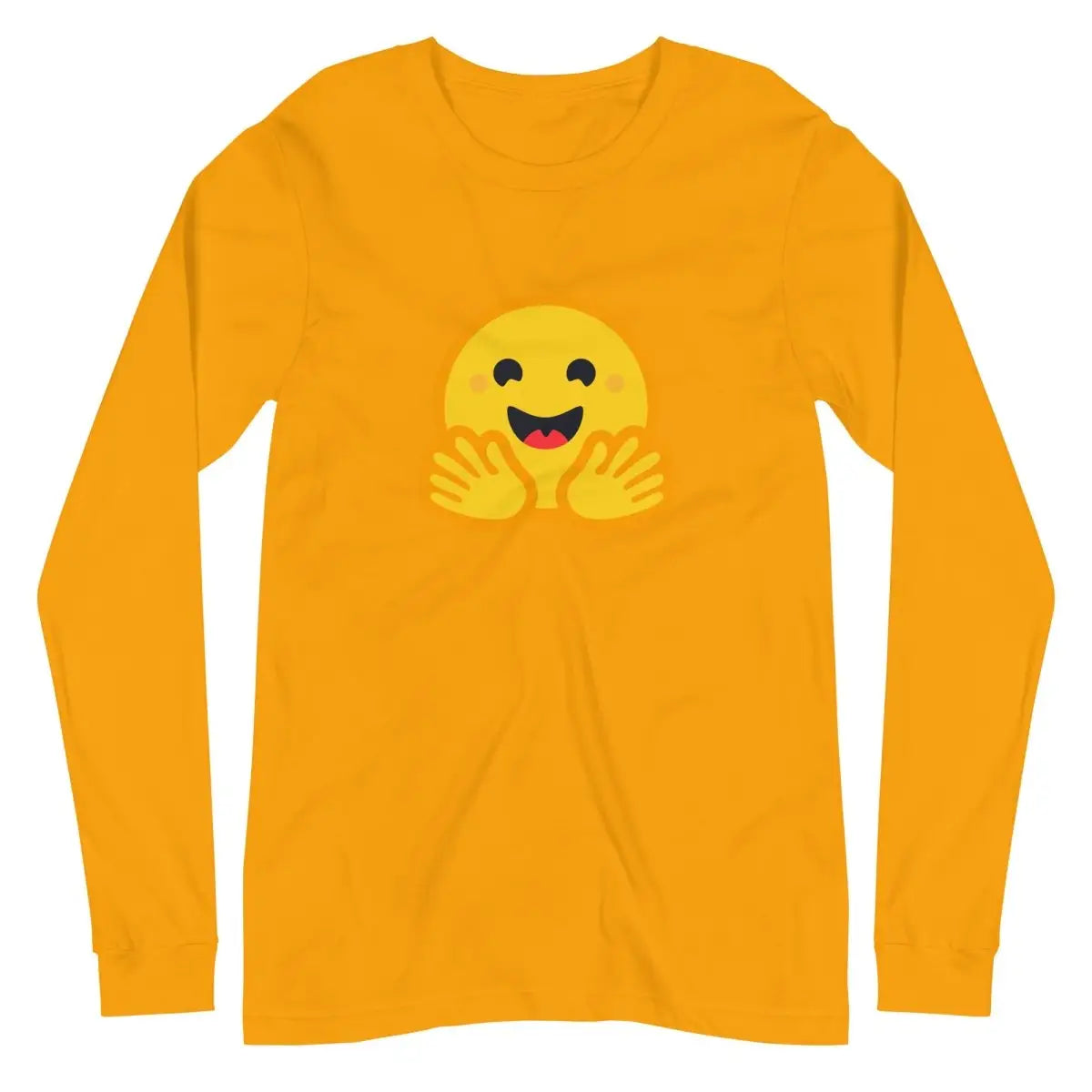 Hugging Face Icon Long Sleeve T-Shirt (unisex) - Gold / M