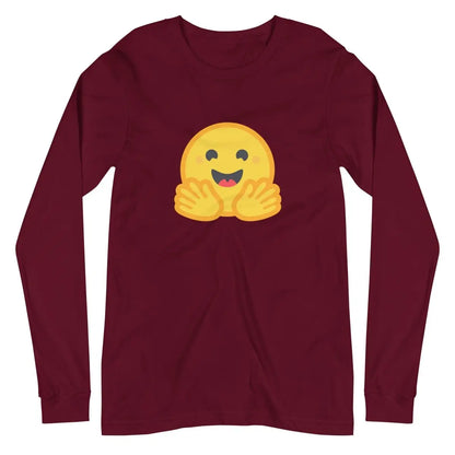 Hugging Face Icon Long Sleeve T-Shirt (unisex) - Maroon / M