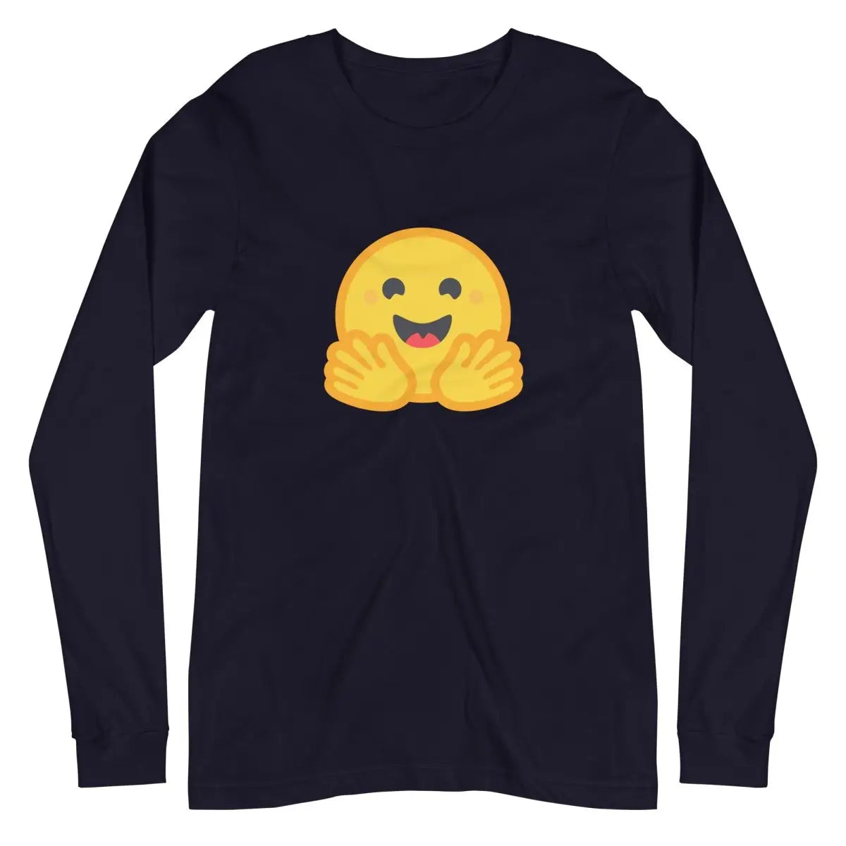 Hugging Face Icon Long Sleeve T-Shirt (unisex) - Navy / M