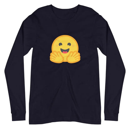 Hugging Face Icon Long Sleeve T-Shirt (unisex) - Navy / M