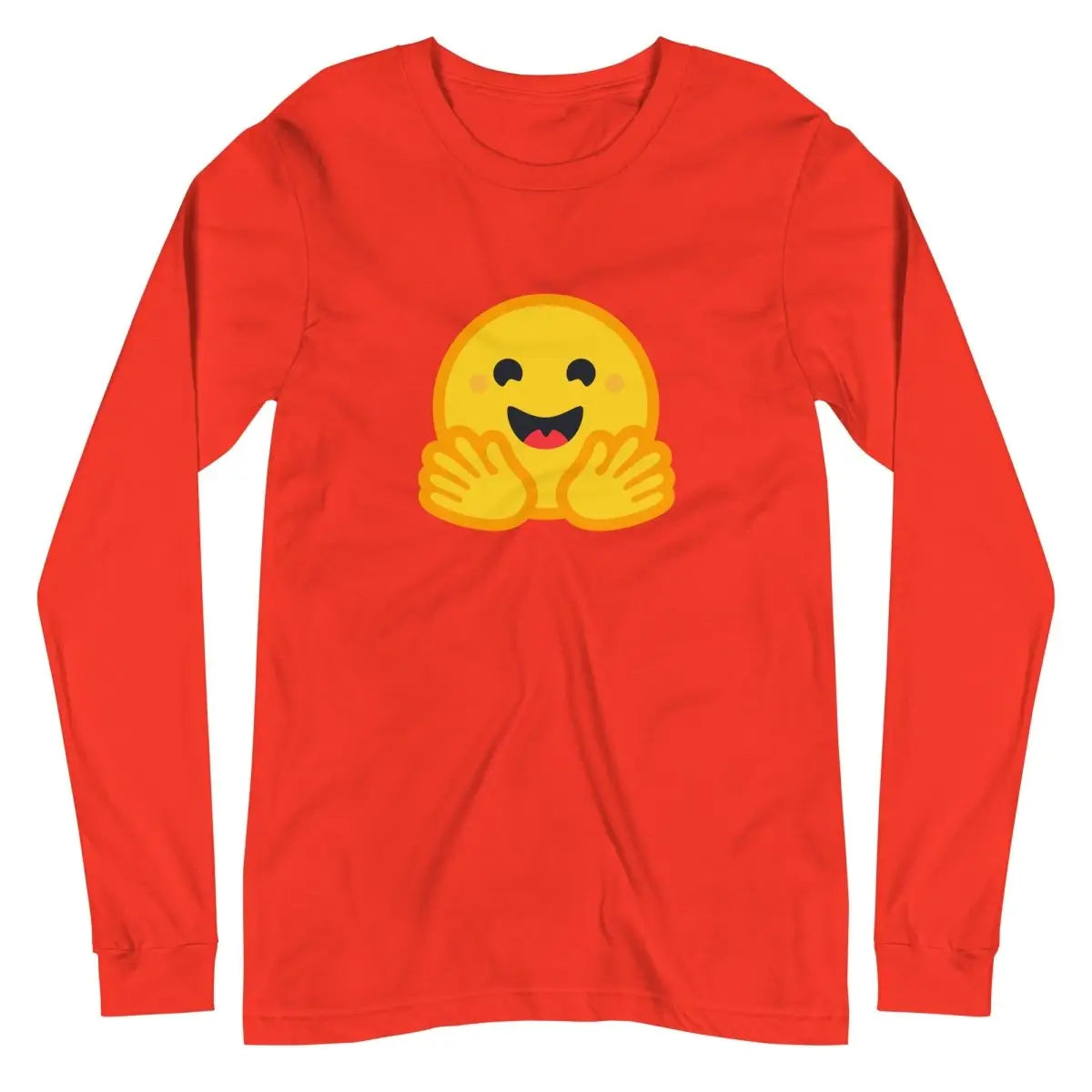 Hugging Face Icon Long Sleeve T-Shirt (unisex) - Poppy / M