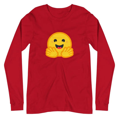 Hugging Face Icon Long Sleeve T-Shirt (unisex) - Red / M