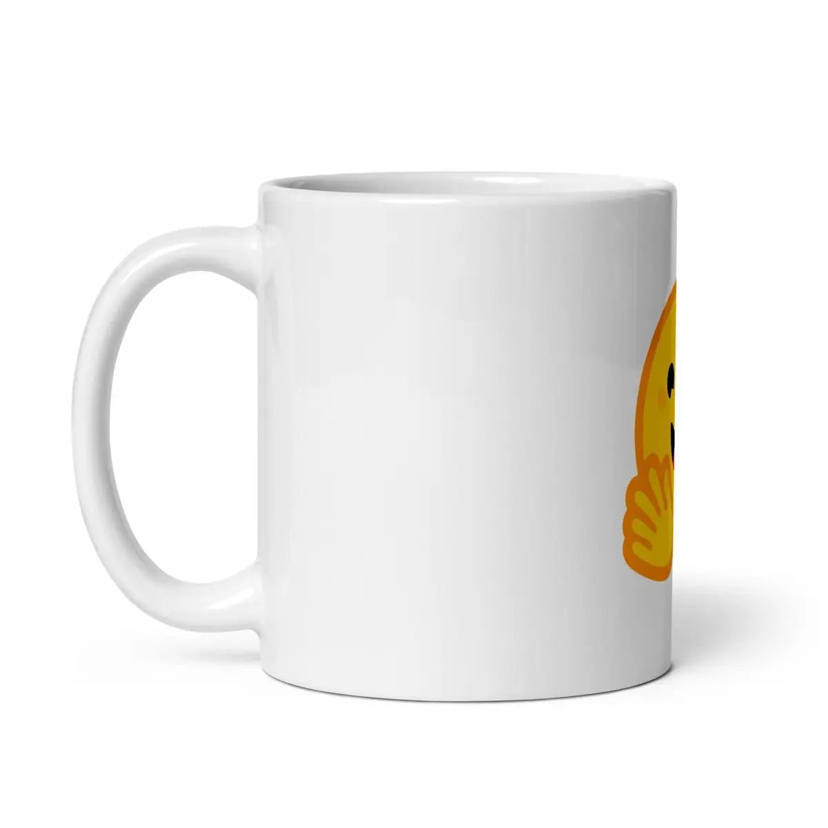 Hugging Face Icon on White Glossy Mug