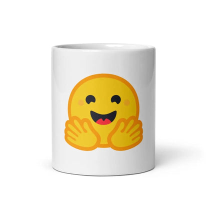 Hugging Face Icon on White Glossy Mug - 11 oz