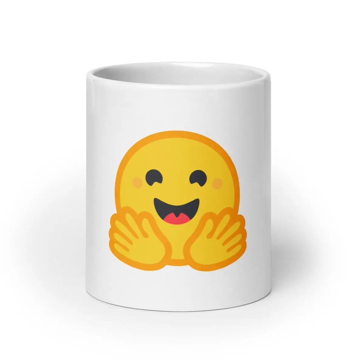 Hugging Face Icon on White Glossy Mug - 15 oz