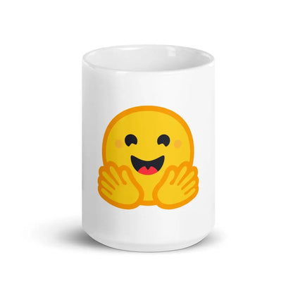 Hugging Face Icon on White Glossy Mug - 20 oz