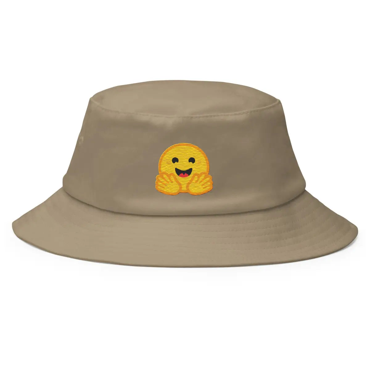 Hugging Face Icon True-Color Embroidered Bucket Hat - Khaki